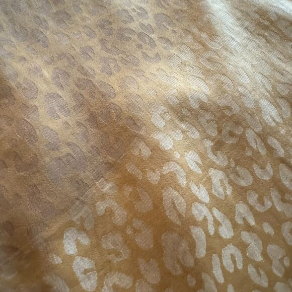 Ann Taylor Cheetah Print Jacquard Faux Wrap V-neck Yellow Belted Dress Size 4 (F - Picture 10 of 12